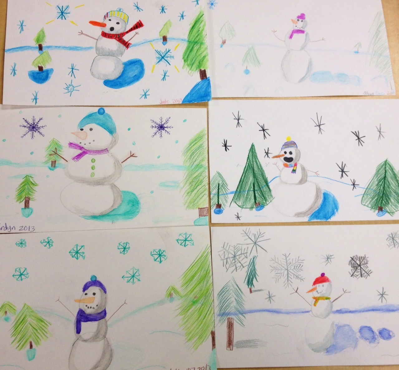 winter art lesson grade 4