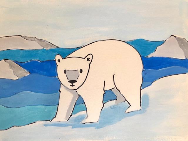 simple polar bear face paint