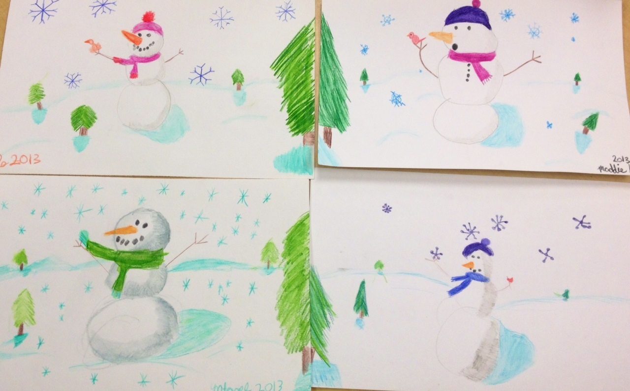 4th Grade Watercolor Winter Landscapes - Art Teacher in LA